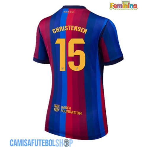 Camisa de time de futebol Barcelona Andreas Christensen #15 Replicas 1º Equipamento Feminina 2026-27 Manga Curta